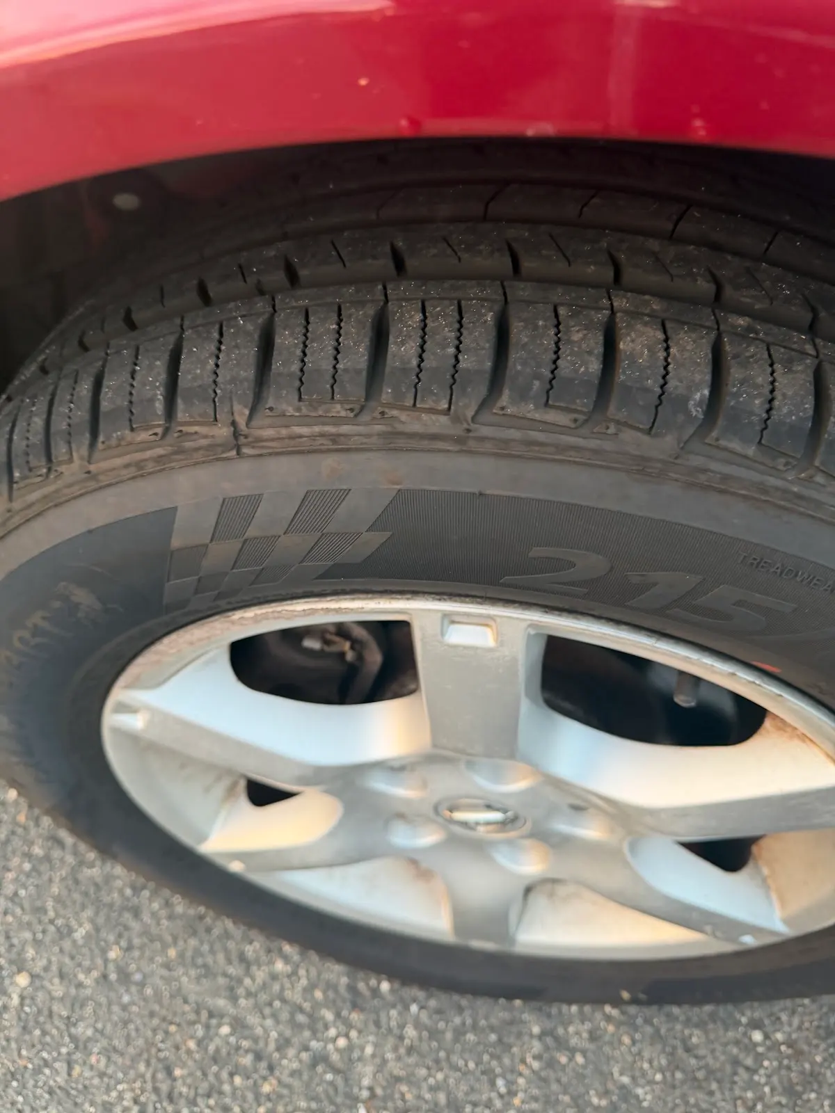 Close-up of a Nissan Altima tire