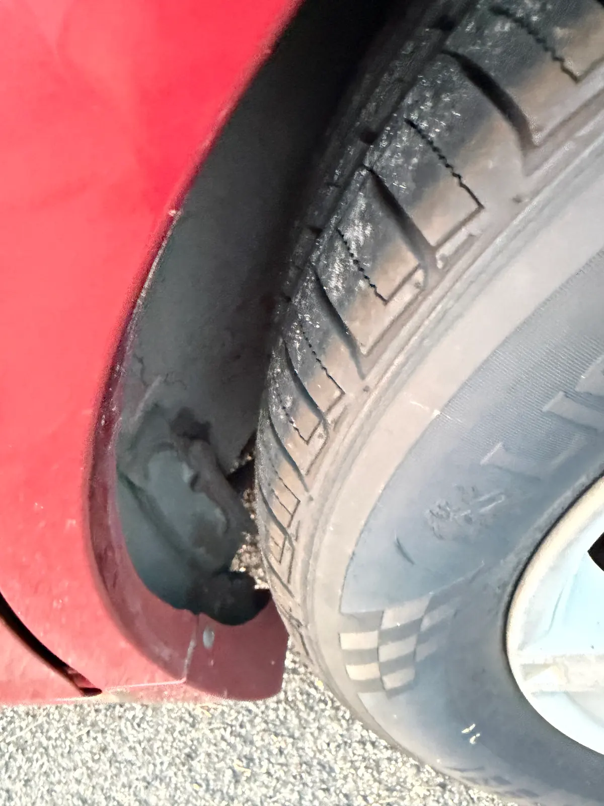 Close-up of tire tread on the Nissan Altima